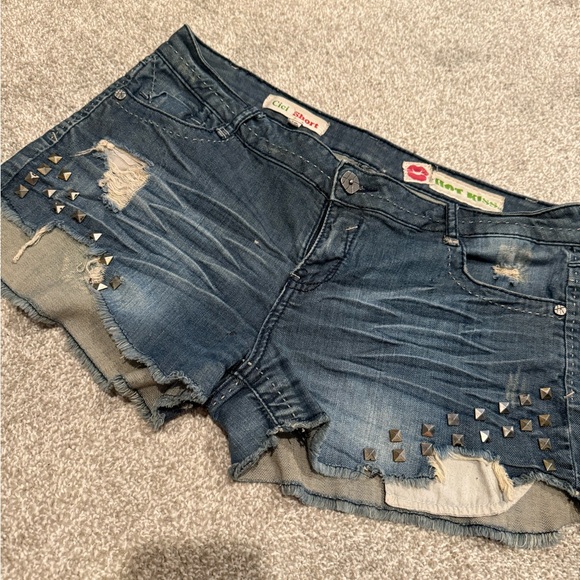 Distressed Denim Women Shorts - Picture 2 of 3